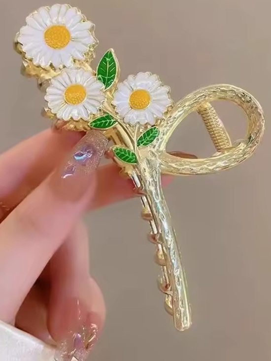 Gold Daisy Flower Hair Clip main image 5
